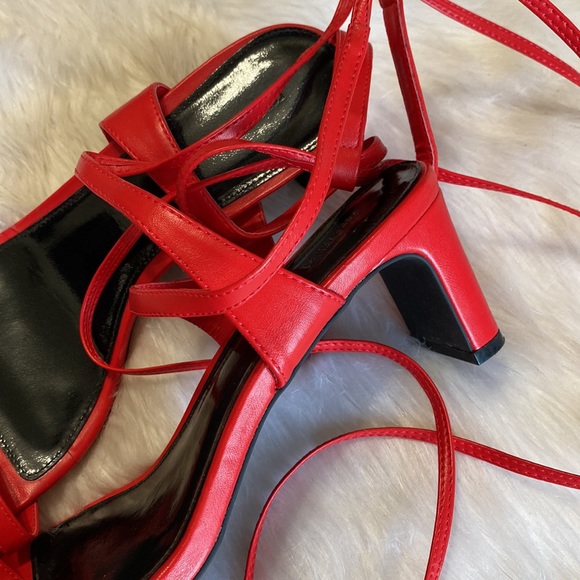 Forever 21 Cherry red low heel ankle strap - Picture 6 of 6